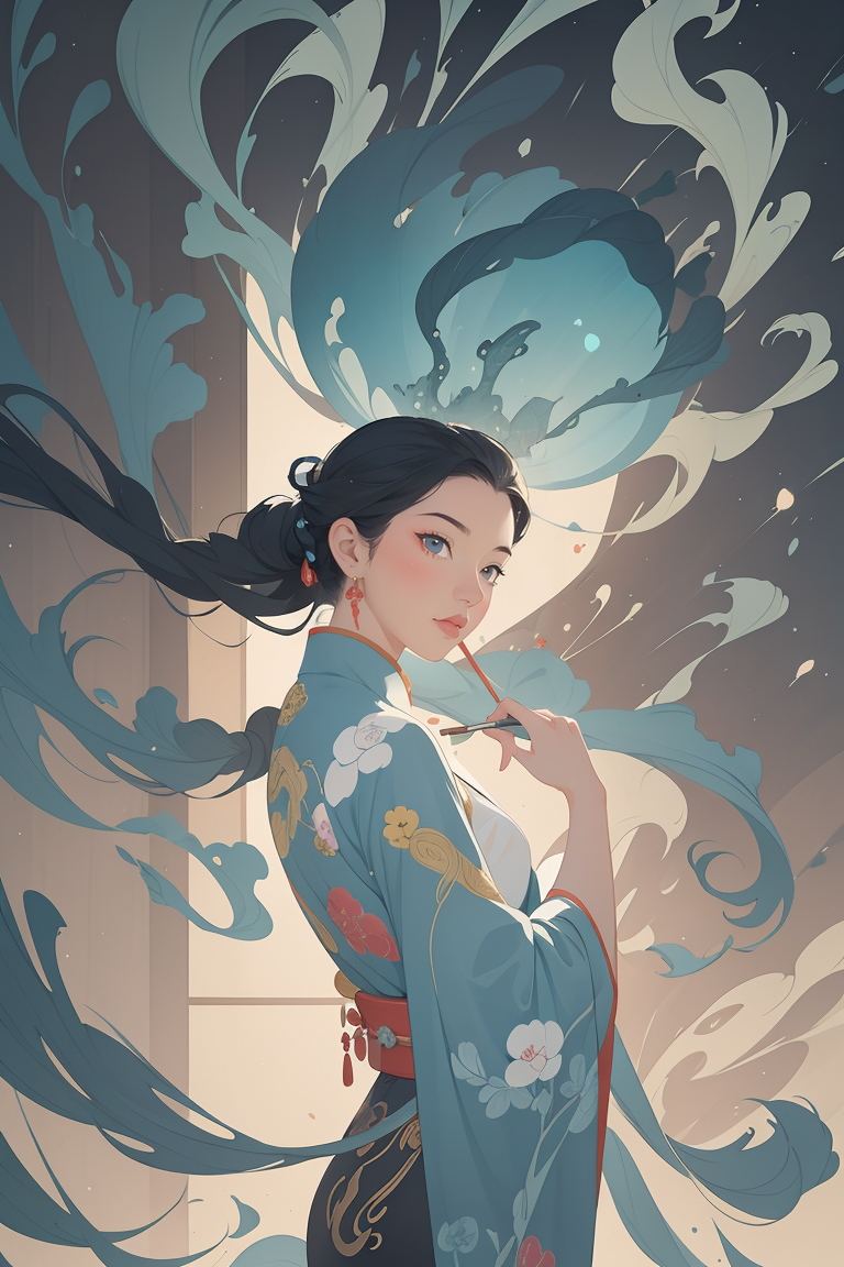 410795-30015911-flat vector art,vector illustration, shadow flat vector art,(NSFW_1.2)single girl with single face, In an enchanting setting, an.png
